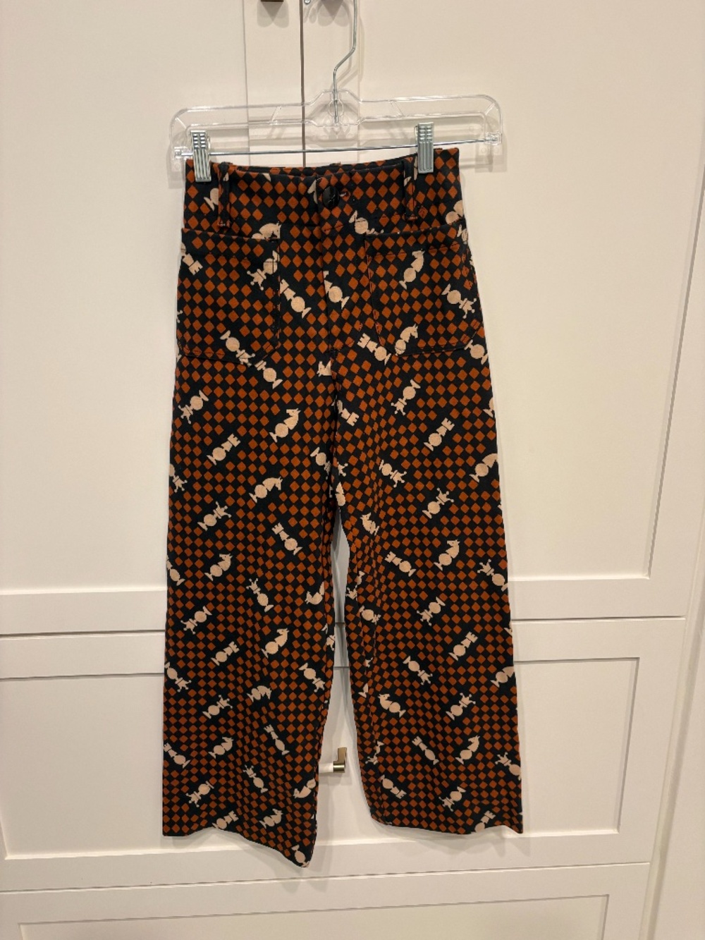 Maeve Anthropologie Checkerboard Wide Leg Crop Pants